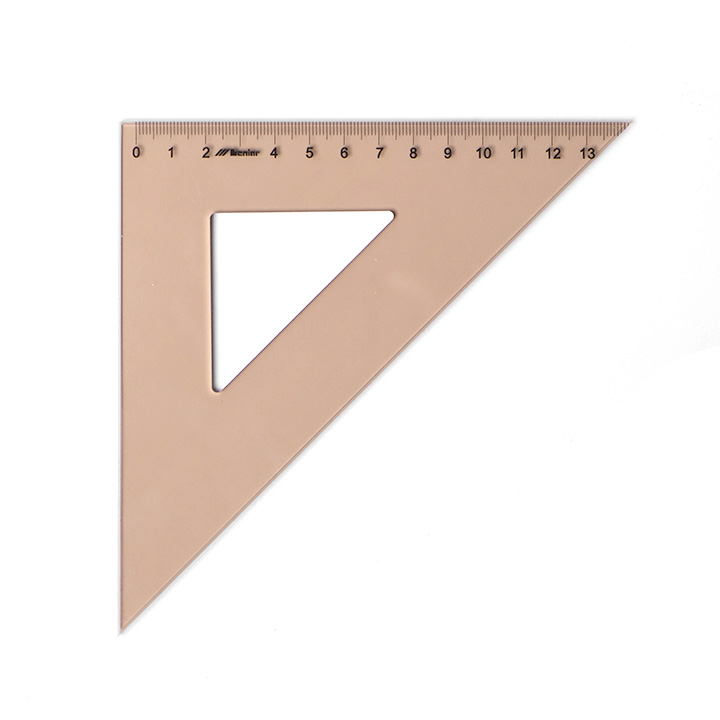 Profesionální trojúhelníkové pravítko LENIAR 45 ° / 21 cm 