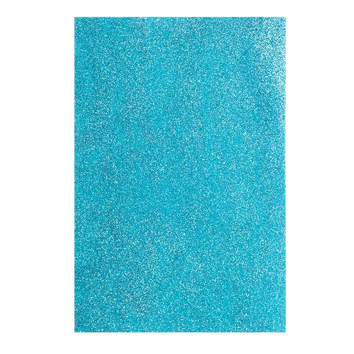 Třpytivá dekorační guma samolepící EVA sheet 20x30 cm - blue