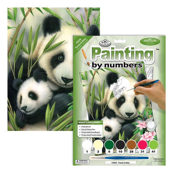 Kreativní set na malování - Panda s mláďátkem 