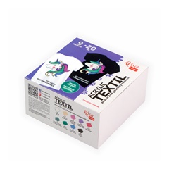 ROSA Pastelové akrylové barvy na textil 9x20 ml