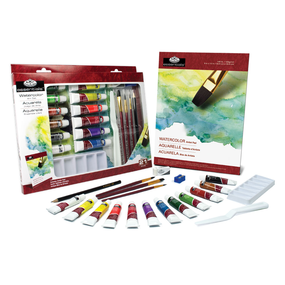 Sada akvarelových barev Essentials v papírové krabici / 21 dílná