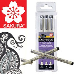 Sada technických per SAKURA Pigma Micron / 3 dílná