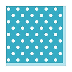 Ubrousky na dekupáž - Modrá s puntíky - 1 ks
