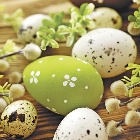 Velikonoční ubrousky na dekupáž - Vajíčka a velikonoční kočičky - 1ks