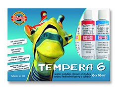Sada temperových barev Koh-i-noor 6 dílná - 6 x 16 ml