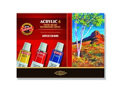 Sada akrylových barev KOH-I-NOOR / 6 x 16 ml