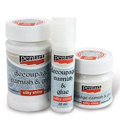 Lak a lepidlo na dekupáž PENTART - různé objemy