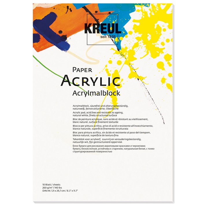 Akrylový papír KREUL - 10 listů / různé rozměry