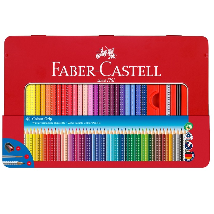 Akvarelové pastelky Faber-Castell / Grip set 48 barev