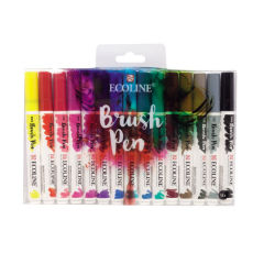 Akvarelové pera Ecoline Brush Pen / 15 dílná sada