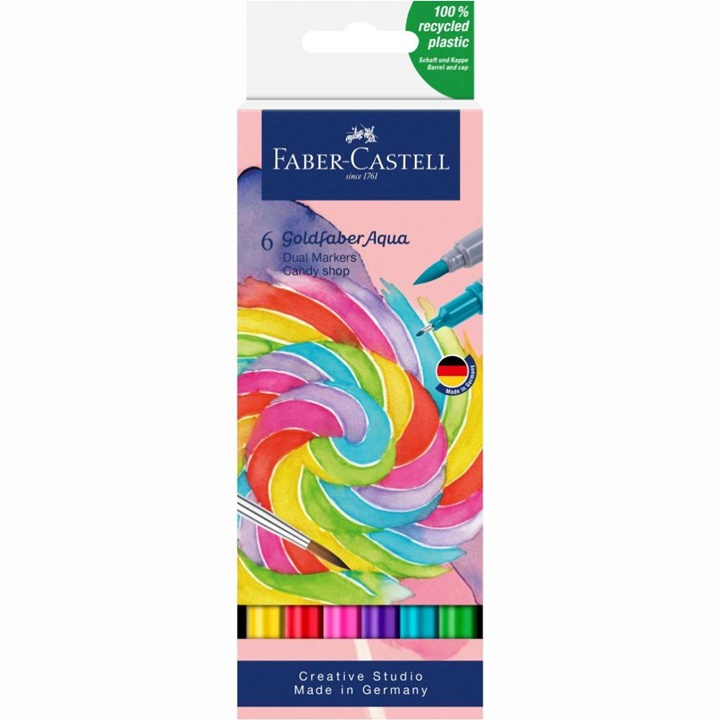 Akvarelové popisovače Goldfaber Aqua set Candy shop  | 6 ks