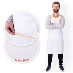 Bavlněná zástěra - bílá
