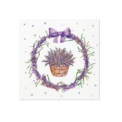 Decoupage ubrousky - Lavender Basket  - 1ks