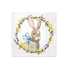 Decoupage ubrousky - Rabbit with Catkins  - 1ks