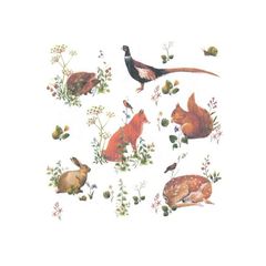 Decoupage ubrousky - Wild Forest Animals  - 1ks