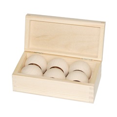 Dřevěná krabička se 6 prstenci na ubrousky