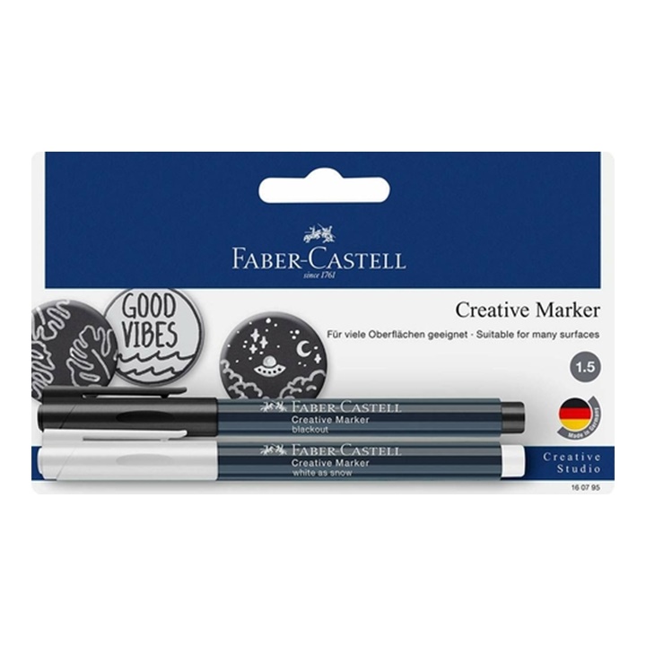Faber Castell kreativní popisovač bílá/černá