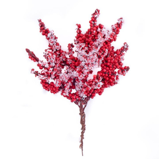 3D ozdobné větvičky malých červených bobulí