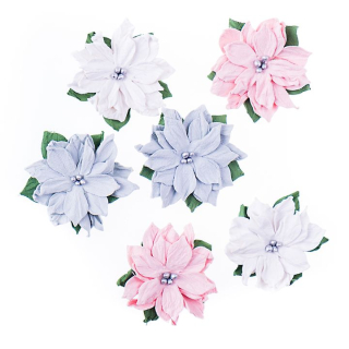 3D papírové květiny | Vánoční růže barevné 6 ks