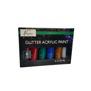 Akrylové barvy sada Nassau 6 x 75 ml GLITTER