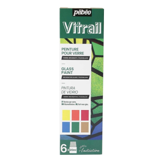Barvy na sklo Pebeo Vitrail/sada 6 x 20 ml