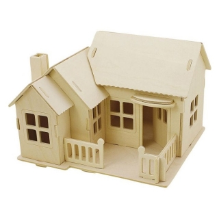 Dřevěný domeček - 3D stavebnice