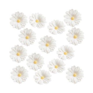 Papírové květy bílé - 14 ks