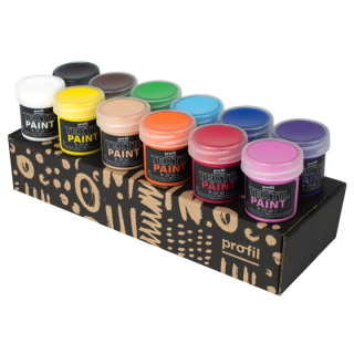 Sada barev na tmavý textil Profil - základní odstíny 12 x 25 ml