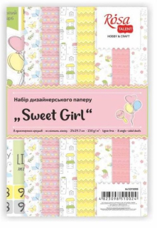 Sada scrapbookingových papírů Sweet Girl 21 x 29,7 cm | 8 listů