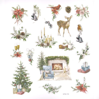 Sada vánočních nálepek 19 ks | Líbezné Vánoce doma