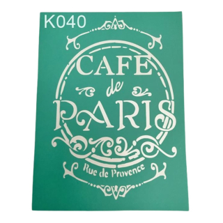 Samolepící šablona Cafe de Paris 20 x 15 cm
