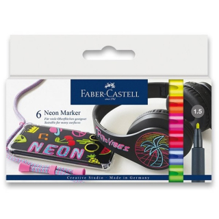 Set neonových popisovačů Faber Castell 6 ks