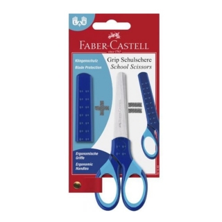 Školní nůžky s obalem Faber-Castell - modré