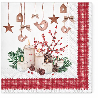 Ubrousky na dekupáž Adventní svíčky - 1 ks