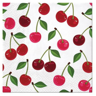 Ubrousky na dekupáž Cherries Pattern - 1 ks