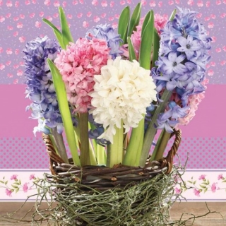 Ubrousky na dekupáž Hyacinths in a Basket - 1 ks