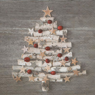 Ubrousky na dekupáž Přírodní vánoční stromek - 1 ks