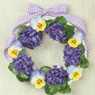 Ubrousky na dekupáž Violets Wreath - 1 ks
