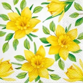 Ubrousky na dekupáž Yellow Daffodils - 1 ks
