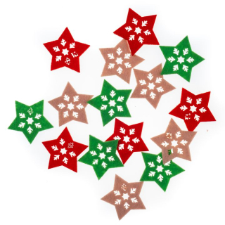 Vánoční nálepky z filcu | hvězda 15 ks