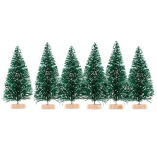 Vánoční ozdobné mini stromky 6 kusů