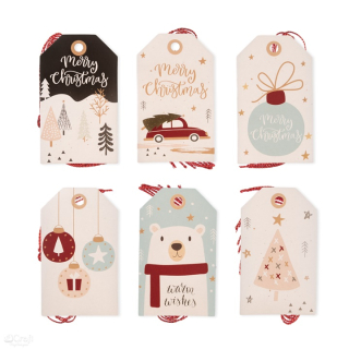 Vánoční visačky k dekorování 24 ks | Christmas pastels