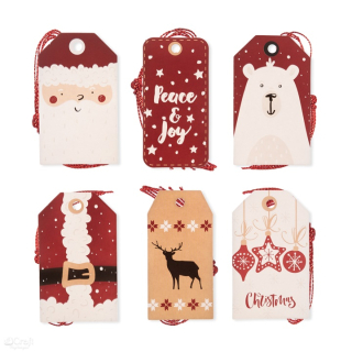 Vánoční visačky k dekorování 24 ks | Merry Holidays