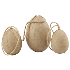 Handmade paper Mache vajíčka na šňůrce - sada