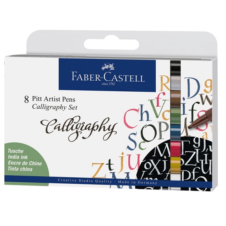 Kaligrafické pera Faber-Castell Pitt / set 8 ks