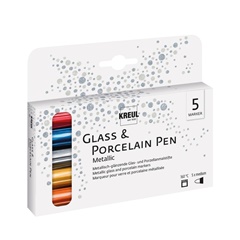 Sada metalických popisovačů na porcelán 160 ° C - 5 dílná
