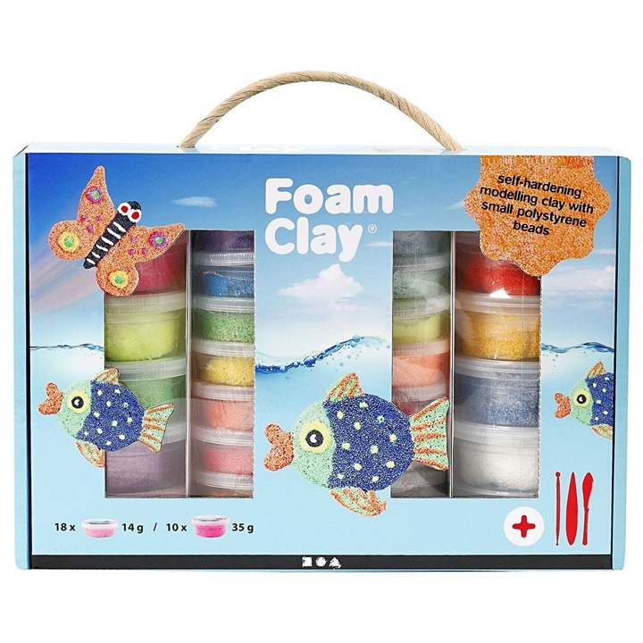 Kufřík s modelovací hmotou Foam Clay / 31 dílný