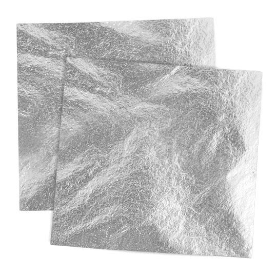 Metalické plátky imitace hliníku 14x14 cm / 100 listů