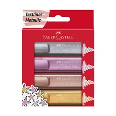 Metalické zvýrazňovače Faber-Castell 4 ks