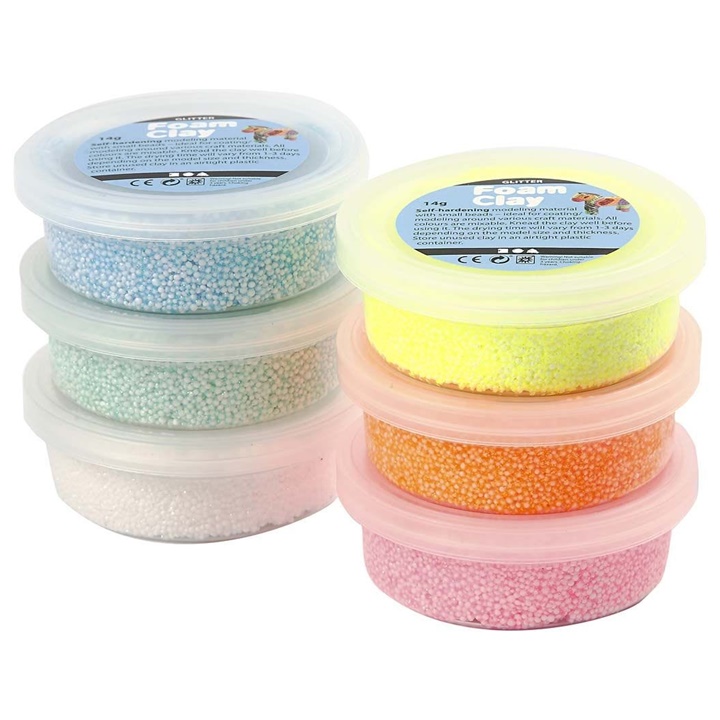 Modelovací hmota Foam Clay pastel glitter 6 x 14g